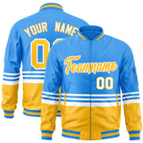 Custom Full-Zip Color Block College Jacket Stitched Text Logo for Adult