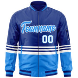 Custom Full-Zip Color Block Letterman Bomber Jacket Stitched Name Number Logo Unisex