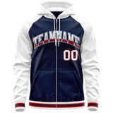 Custom Full-Zip Raglan Sleeves Hoodie Sports Fashion Sweatshirt For All Age Embroideried Your Team Logo