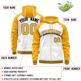 Custom Text Logo And Number Ragalan Sleeves Fashion Full-Zip Hoodie For Unisex Sport Sweatshirt