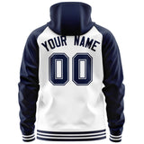 Custom Full-Zip Raglan Sleeves Hoodie Sports Fashion Sweatshirt For All Age Embroideried Your Team Logo