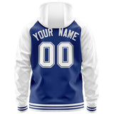 Custom Text Logo And Number Ragalan Sleeves Fashion Full-Zip Hoodie For Unisex Sport Sweatshirt
