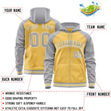 Custom Text Logo And Number Ragalan Sleeves Fashion Full-Zip Hoodie For Unisex Sport Sweatshirt