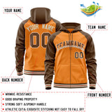 Custom Text Logo And Number Ragalan Sleeves Fashion Full-Zip Hoodie For Unisex Sport Sweatshirt
