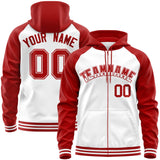 Custom Unique Long-Sleeve Training Full-Zip Raglan Sleeves Hoodie Sports For Unisex Stitched Name Number