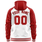 Custom Unique Long-Sleeve Training Full-Zip Raglan Sleeves Hoodie Sports For Unisex Stitched Name Number
