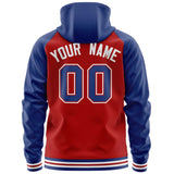 Custom Unique Long-Sleeve Training Full-Zip Raglan Sleeves Hoodie Sports For Unisex Stitched Name Number