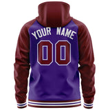 Custom Unique Long-Sleeve Training Full-Zip Raglan Sleeves Hoodie Sports For Unisex Stitched Name Number