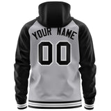 Custom Raglan Sleeves Universal Full-Zip Hoodie Embroideried Your Team Logo And Number For All Age