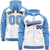 Custom Raglan Sleeves Universal Full-Zip Hoodie Embroideried Your Team Logo And Number For All Age