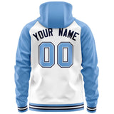 Custom Raglan Sleeves Universal Full-Zip Hoodie Embroideried Your Team Logo And Number For All Age