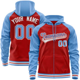 Custom Raglan Sleeves Universal Full-Zip Hoodie Embroideried Your Team Logo And Number For All Age