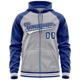 Custom Cotton Full-Zip Raglan Sleeves Hoodie For All Age Personalized Embroideried Your Team Logo