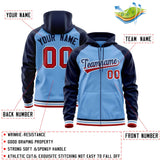 Custom Raglan Sleeves Universal Full-Zip Hoodie Embroideried Your Team Logo And Number For All Age