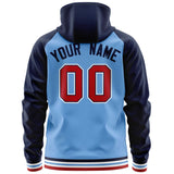 Custom Raglan Sleeves Universal Full-Zip Hoodie Embroideried Your Team Logo And Number For All Age