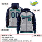 Custom Raglan Sleeves Universal Full-Zip Hoodie Embroideried Your Team Logo And Number For All Age