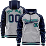 Custom Raglan Sleeves Universal Full-Zip Hoodie Embroideried Your Team Logo And Number For All Age
