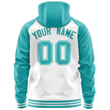 Custom Raglan Sleeves Universal Full-Zip Hoodie Embroideried Your Team Logo And Number For All Age