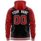 Custom Raglan Sleeves Universal Full-Zip Hoodie Embroideried Your Team Logo And Number For All Age