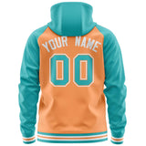 Custom Raglan Sleeves Universal Full-Zip Hoodie Embroideried Your Team Logo And Number For All Age