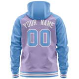Custom Raglan Sleeves Universal Full-Zip Hoodie Embroideried Your Team Logo And Number For All Age