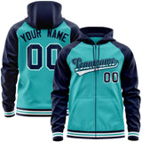 Custom Cotton Full-Zip Raglan Sleeves Hoodie For Unisex Personalized Embroideried Your Team Logo