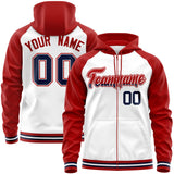 Custom Tailor Made Full-Zip Raglan Sleeves Hoodie Sportswear For Unisex Stitched Team Name Number