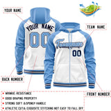 Custom Bespoke Long-Sleeve Full-Zip Hoodie Raglan Sleeves Embroideried Your Team Logo and Number For All Age