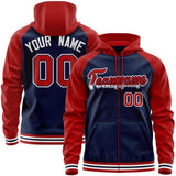 Custom Tailor Made Full-Zip Raglan Sleeves Hoodie Sportswear For Adult Youth Stitched Team Name Number