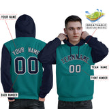Custom Pullover Hoodie Raglan Sleeves Sports Hoodie Stitched Text Logo And Number For Man