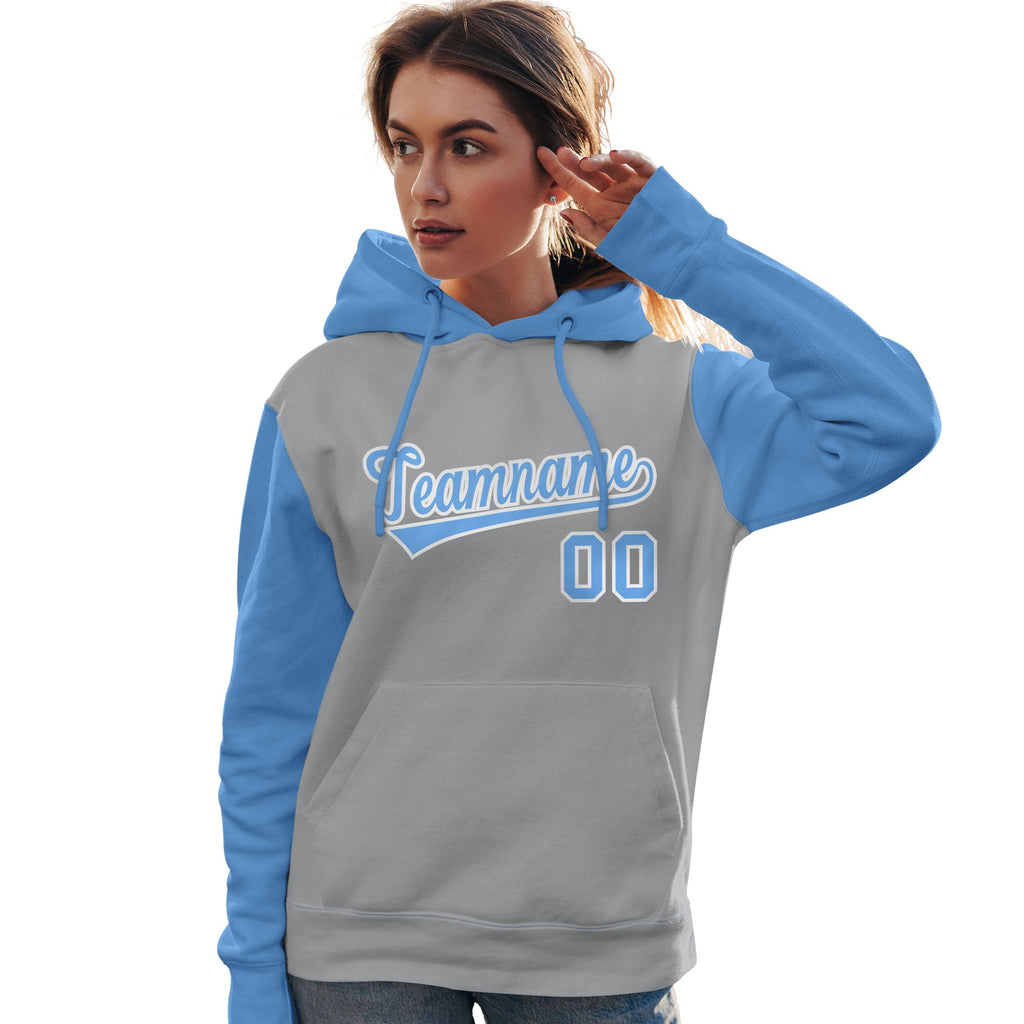 Custom Personalized Long-Sleeve Workout Pullover Raglan Sleeves Hoodie Sport Sweatshirt For Women