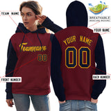 Custom Text Logo And Number Ragalan Sleeves Fashion Pullover Hoodie For Women Sport Sweatshirt