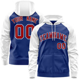 Custom Stitched Team Name Number and Logo Raglan Sleeves Fashion Full-Zip Hoodie