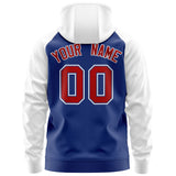 Custom Stitched Team Name Number and Logo Raglan Sleeves Fashion Full-Zip Hoodie