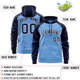 Custom Stitched Team Name Number and Logo Raglan Sleeves Fashion Full-Zip Hoodie