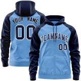 Custom Stitched Team Name Number and Logo Raglan Sleeves Fashion Full-Zip Hoodie