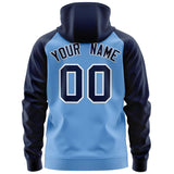 Custom Stitched Team Name Number and Logo Raglan Sleeves Fashion Full-Zip Hoodie