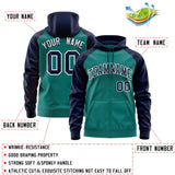 Custom Stitched Team Name Number and Logo Raglan Sleeves Fashion Full-Zip Hoodie