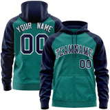 Custom Stitched Team Name Number and Logo Raglan Sleeves Fashion Full-Zip Hoodie