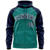 Custom Stitched Team Name Number and Logo Raglan Sleeves Fashion Full-Zip Hoodie