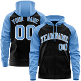 Custom Stitched Team Name Number and Logo Raglan Sleeves Fashion Full-Zip Hoodie