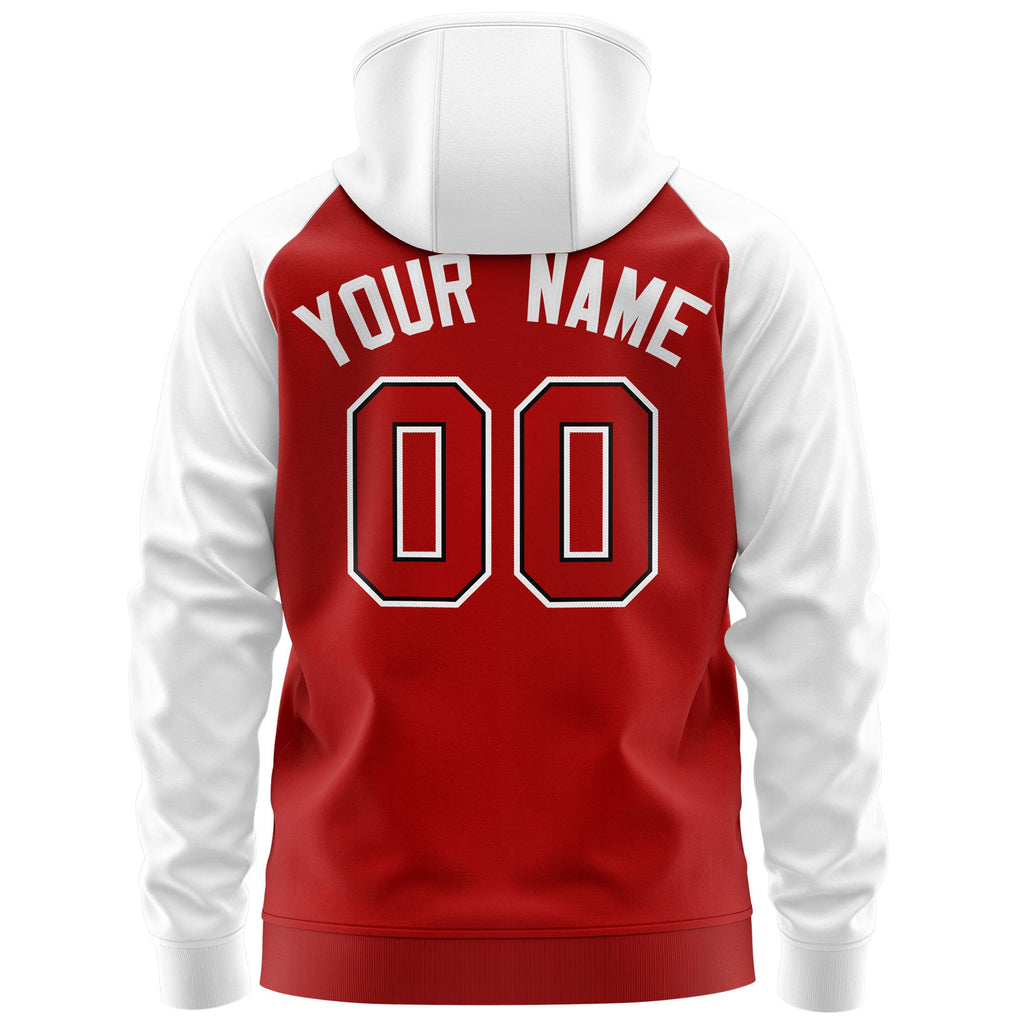 Custom Stitched Your Team Logo and Number Adult Youth Raglan Sleeves Sports Full-Zip Sweatshirt Hoodie