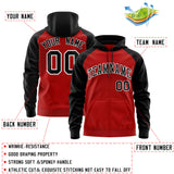 Custom Stitched Team Name Number and Logo Raglan Sleeves Fashion Full-Zip Hoodie