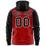 Custom Stitched Team Name Number and Logo Raglan Sleeves Fashion Full-Zip Hoodie