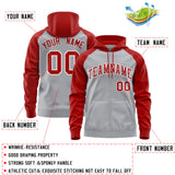Custom Stitched Team Name Number and Logo Raglan Sleeves Fashion Full-Zip Hoodie