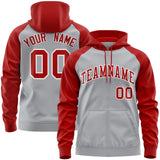 Custom Stitched Team Name Number and Logo Raglan Sleeves Fashion Full-Zip Hoodie