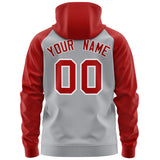 Custom Stitched Team Name Number and Logo Raglan Sleeves Fashion Full-Zip Hoodie