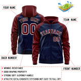 Custom Unisex Full-Zip Hoodie Raglan Sleeves Sports Hoodie Stitched Text Logo And Number Adult Youth
