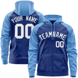 Custom Personalized Long-Sleeve Zippered Workout Full-Zip Raglan Sleeves Hoodie For All Ages