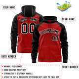 Custom Personalized Long-Sleeve Zippered Workout Full-Zip Raglan Sleeves Hoodie Stitched Name Number